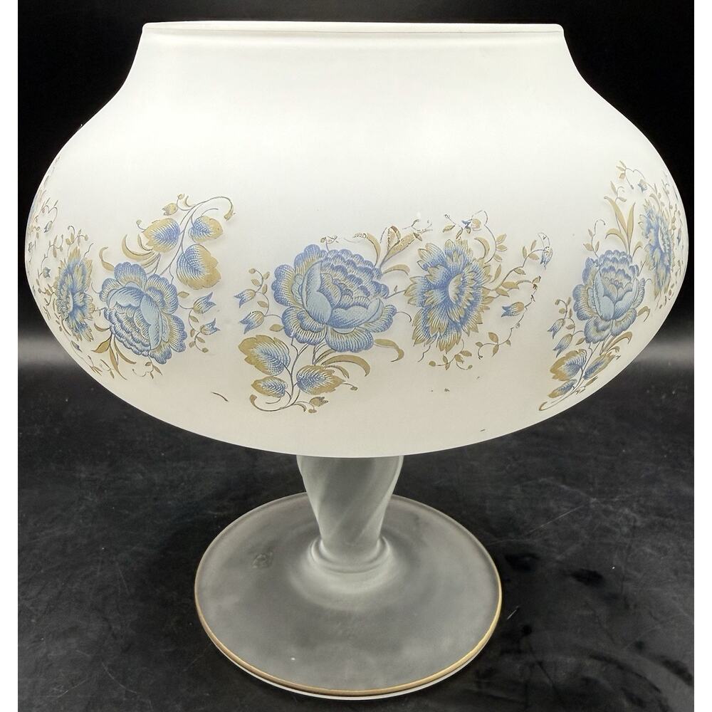 Norleans Italy Frosted Satin Glass Footed Compote